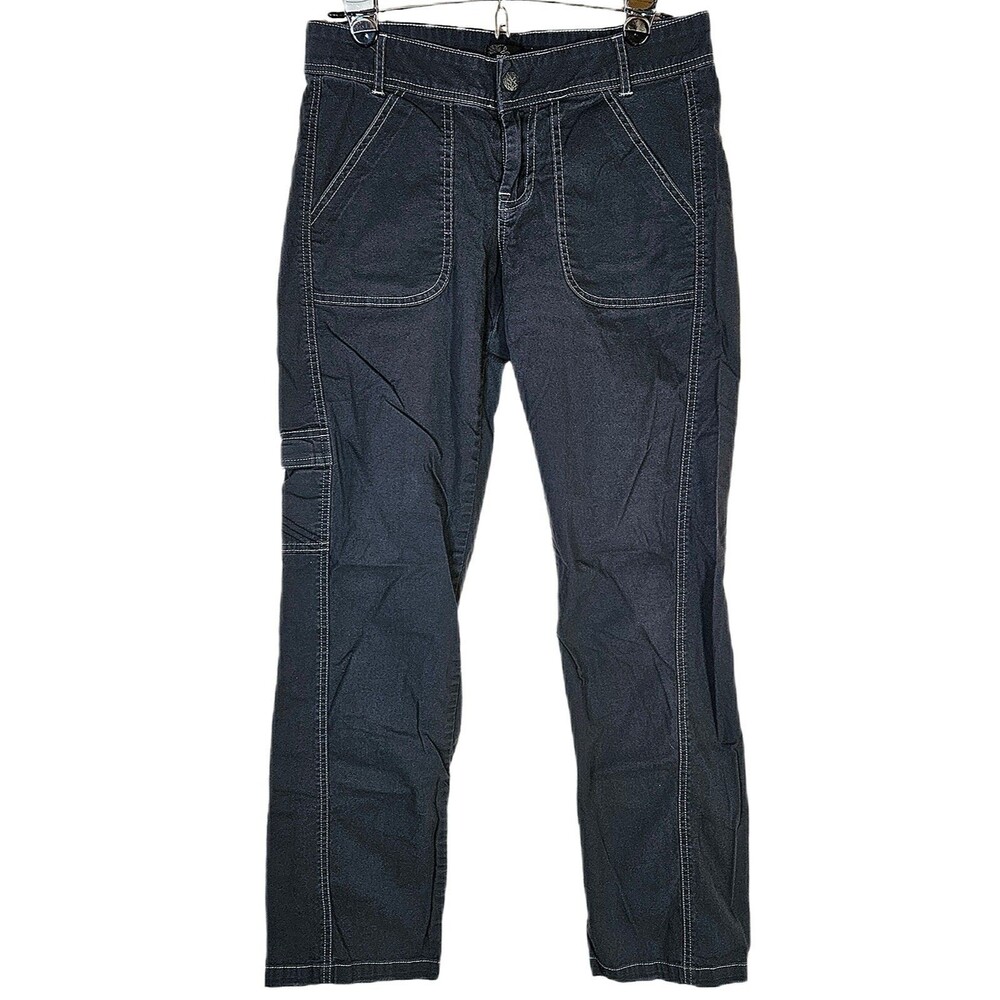 Prana Evie Cargo Low Rise Organic Cotton Pants Women's 6 Bootcut Hiking Y2K